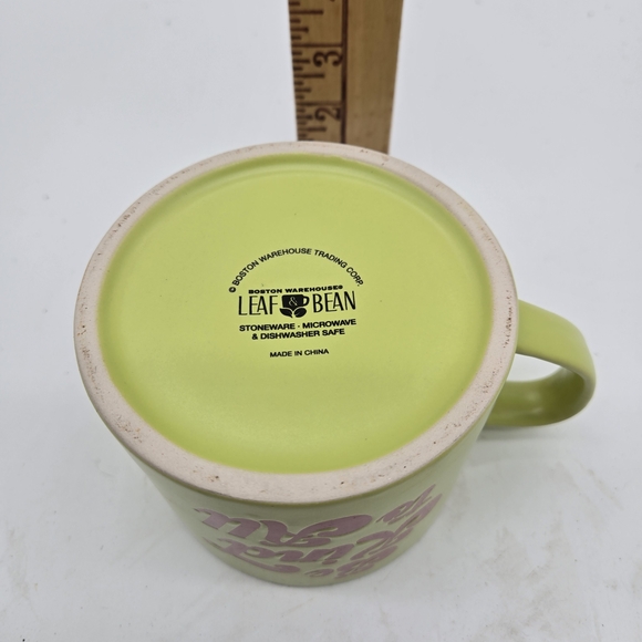 Boston Warehouse 18-Oz Lime‎ Green Pink Be Kind To All Coffee Tea Peace Sign Mug - Picture 7 of 7